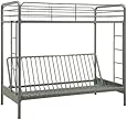 Dorel Home Products Twin-Over-Full Futon Bunk Bed, Silver