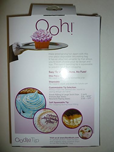 OodleTip Disposable Decorating Bag with Attached Tip Bundle of 2 sets: 12" 10-count & 16" 10-count
