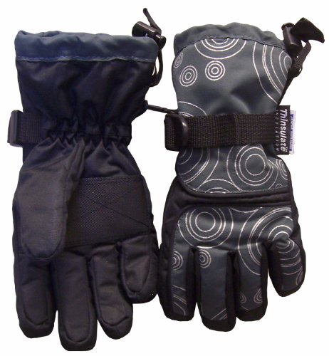 N'Ice Caps Boys Digital Circle Scroll Print Waterproof Ski Glove