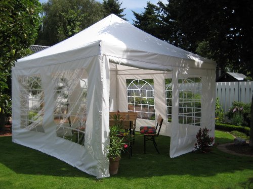 LECO 14600100 Partypavillon Gr&ouml;&szlig;e 4 x 4 m, wei&szlig;