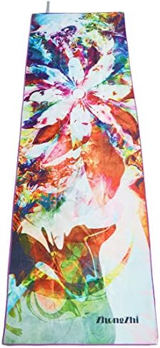 Soft Yoga Mat Towel, Printed Premium Yoga Towel, 100% Microfiber, Lightweight / Ideal for Bikram, Hot Yoga, Pilates. (Style 2)