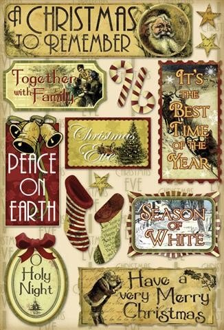 Vintage Christmas Cardstock Stickers 5.5″X9