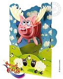 Santoro Graphics Swing Card / Greeting Card - When Pigs Fly - SC33