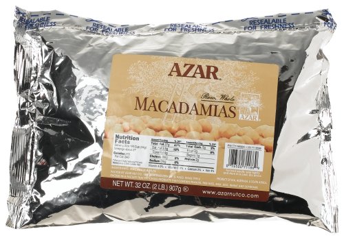 Azar Nut Company Macadamia Nuts, Whole Raw, 32-Ounce Resealable Bag