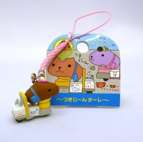 Capybara's Gotochi netsuke Tsukiji Limited Tsukijin Thale Pink string