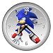 Silver Wall Clock of Sonic the Hedgehog at the Ready