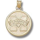 Mississippi State Univ M State Round 5/8 Pendant (Gold Plated)