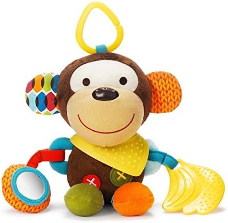 Baby Teether Toy Doll Multifunctional Animal Bed Trailer Grip--Monkey