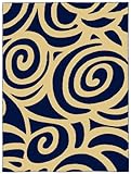 IMAGE OF Sky Navy and Ivory Swirls Area Rug 7-Feet 10-Inch by 10-Feet 10-Inch