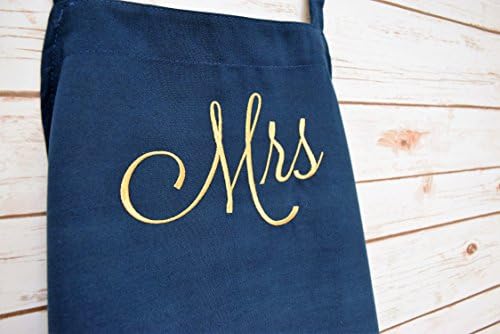 Navy Mrs apron, Navy cooking apron