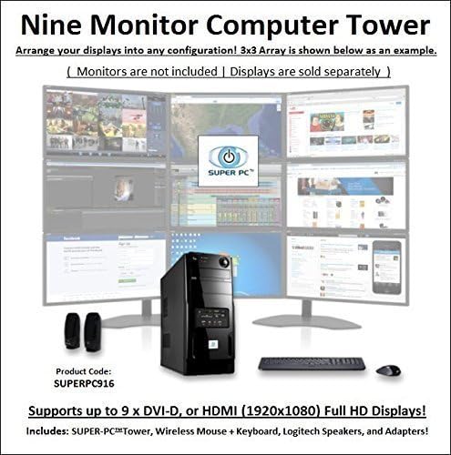 SUPER PC | Nine Monitor Computer | 3.6Ghz Intel Core i7 Quad-Core | 16GB of DDR3 | 512GB SSD | 4GB GDDR5 HD 7870 [256-bit] Graphics