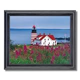 West Quoddy Head Lighthouse Ocean Home Decor Wall Picture Framed Art Print
