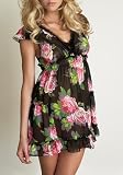 Betsey Johnson Intimates Chiffon Flutter Babydoll with Matching G-String Plus Size Sleepwear
