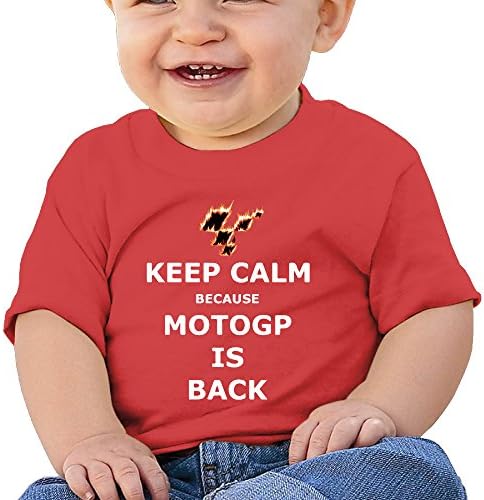 H2HY Keep Calm Motogp Is Back Cotton Crew Neck Girl T-shirts For 6-24 Months Baby 18 Months Red