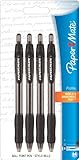 Paper Mate Profile Retractable Ballpoint Pens, 4 Black Ink Pens(89471)