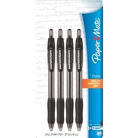 Paper Mate Profile Retractable Ballpoint Pens, 4 Black Ink Pens(89471)