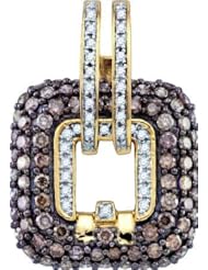 2.27ctw Cognac Chocolate Brown & White Round Diamond Pendant