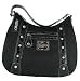 XOXO Zoey Studded Canvas Hobo Bag Handbag Purse in Black