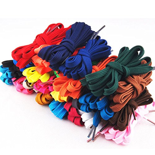 Tinksky 12 Pairs Flat Shoelaces Shoe Laces Strings for Sports Shoes Boots Sneakers Skates (Assorted Colors)