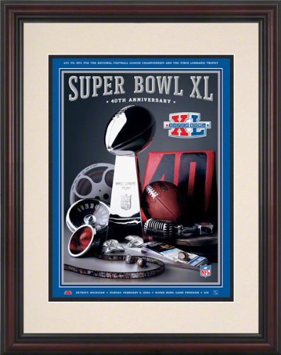 Framed 8.5 x 11 Super Bowl XL Program Print | Details: 2006, Steelers vs Seahawks