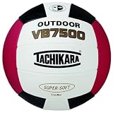 Tachikara VB7500 Cordley® Composite Leather Stitched Outdoor Volleyball (Scarlet/White/Black)