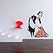 LUCKKYY Maid Sweeping Wall Decals Vinyl Wall Stickers for Nursery Baby Girls Kid's Room