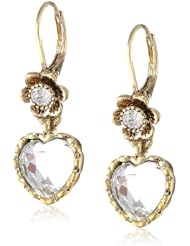 Betsey Johnson "Iconic Summer Metallics" Heart Drop Earrings