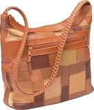 Leather PATCHWORK PURSE W/ZIPPER