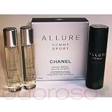 Chanel Allure Homme Sport Eau de Toilette Spray & 2 Refills (3 x 20ml)
