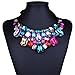Colorful Rhinestone Geometric Beaded Bib Choker Collar Fashion Necklace Women