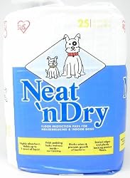 Iris NS-25WN Neat 'n Dry Floor Protection and Training Pet Pads, Regular, 25 Pads