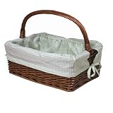 Cherry Tote Basket with Sage Liner