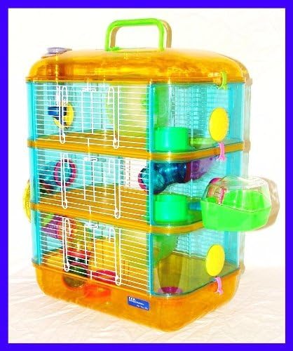 Leon3 Hamster Cage Neon Leo 3 Apartment Gerbil Mouse Rodent