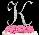 Letter K - Swarovski Crystal Monogram Wedding Cake Topper Letter