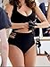 GWELL Women's 2PCS High Waist Push Up Padded Strappy Swimsuits Bikini (FBA)