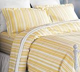 organic-duvet-cover Pottery Barn Tonal Stripe Organic Duvet Cover & Sham - Marigold