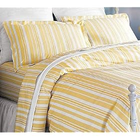 Pottery Barn Tonal Stripe Organic Duvet Cover & Sham Marigold Pottery Barn Tonal Stripe Organic Duvet Cover & Sham - Marigold