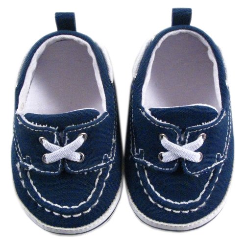 Luvable Friends Boy's Slip-on Shoe for Baby, Navy, 6-12 Months