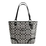 Coach Coated Canvas Signature Heritage Chelsea Zip Tote Bag 18917 Black White