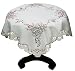 Xia Home Fashions Splendid Meadow Embroidered Cutwork Floral Table Topper, 34-Inch by 34-Inch