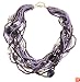 Necklace - N308 - 16-Strand Beaded ~ Purple