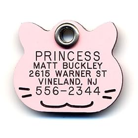 Cat shape Safety Reflective Pet ID Tag with Personalized Customized Engraving
