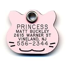Cat shape Safety Reflective Pet ID Tag with Personalized Customized Engraving