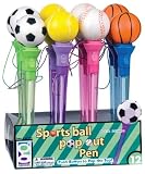 Raymond Geddes, 67754, Sport Ball Pop Out Pen, assorted colors, 12 per display
