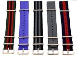 20mm (Set of 5) James Bond Nylon Nato Ballistic Military Watch Band Strap