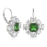 White & Emerald Floral Drop Earring
