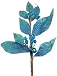 25" Blue Mica Glitter & Sequin Laurel Leaf Christmas Spray