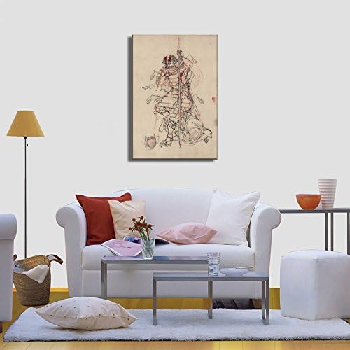 Sake o nomu samurai Framed Stretch Canvas Wall Art Home Decor