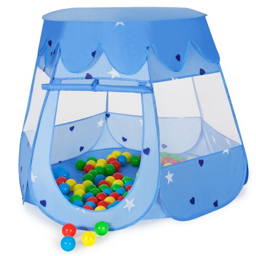 Imagen 3 de TecTake Carpa de juegos con 100 bolas piscina de bolas carpa infantil con bolsa azul