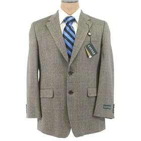 Ralph Lauren Mens 2 Button Beige Black Wool Sport Coat Blazer Jacket - Size 40L by Ralph Lauren